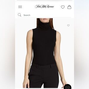 Theory- Wendel Jersey Turtleneck Top- black sleeveless turtle neck- size L